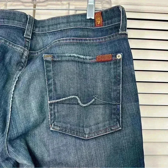 7  for all Mankind bootcut low rise medium wash size 31 western Y2K stretch - Picture 5 of 12